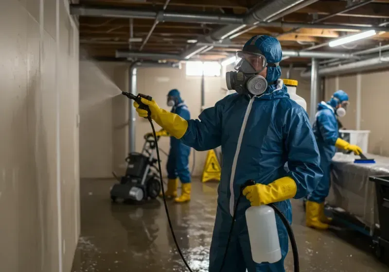 Basement Sanitization and Antimicrobial Treatment process in Brooke County, WV